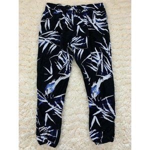 Fabletics S Small Black White Blue Elastic Relaxed Harem Flowy Breathable Pants